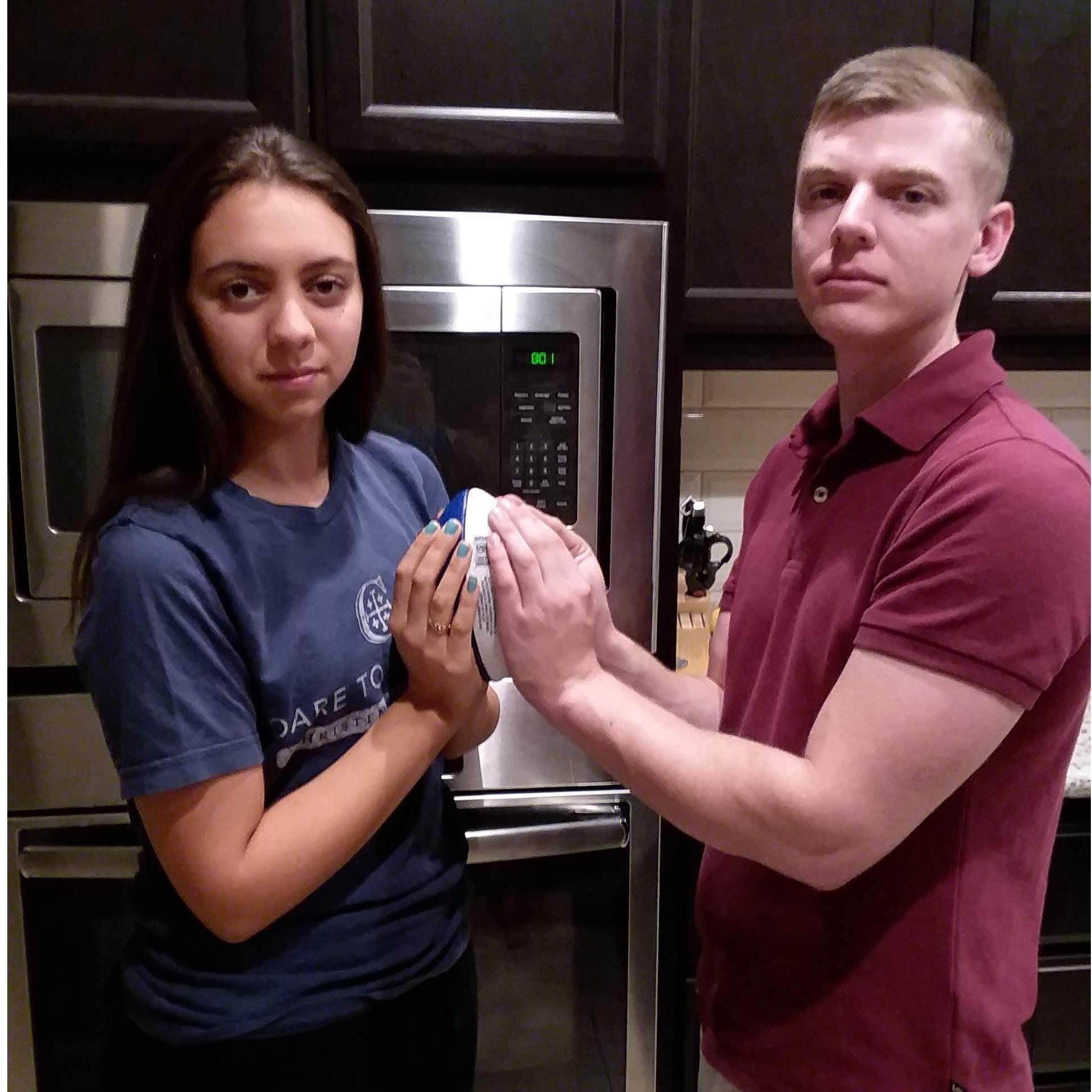 Our awkward-no-touching-engagement photo! haha