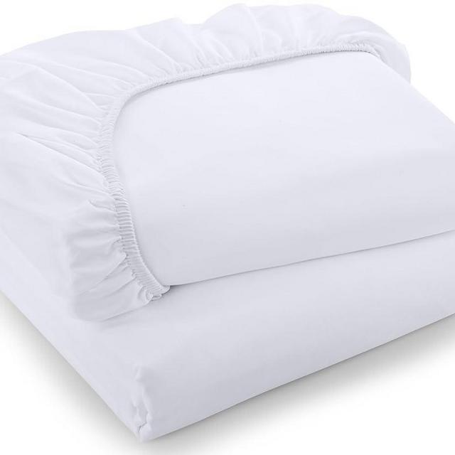Utopia Bedding Twin Fitted Sheets - Bulk Pack of 2 Bottom Sheets - Soft Brushed Microfiber - Deep Pockets - Shrinkage & Fade Resistant - Easy Care (King, White)