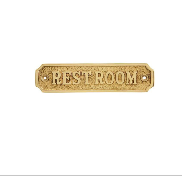Cast Brass "Restroom" Sign