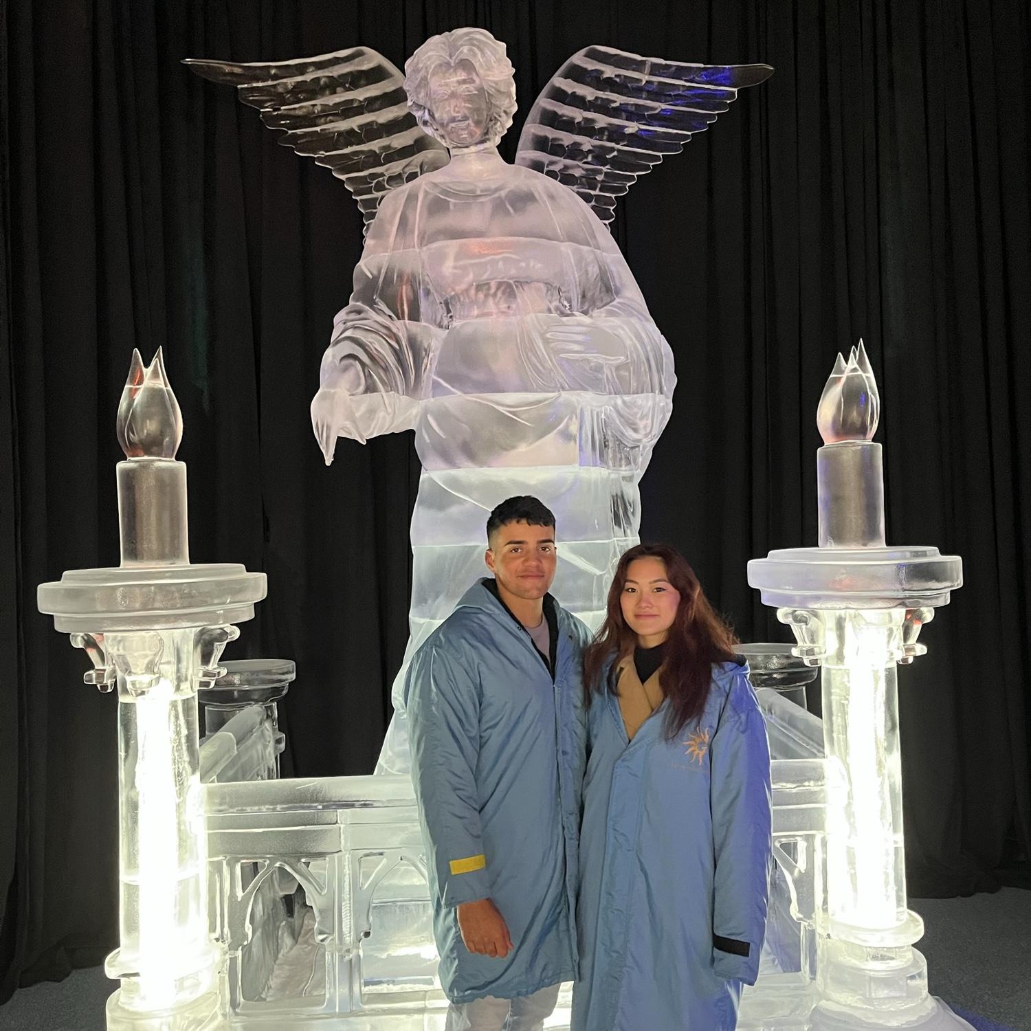 12/31/2022: us with one of the ice sculptures