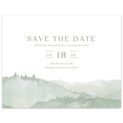 Sage, Green Wedding Digital Save the Date - Denver Landscape