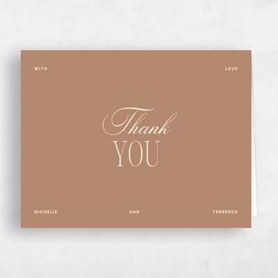 Camel, Brown Wedding Thank You - Solange Landscape