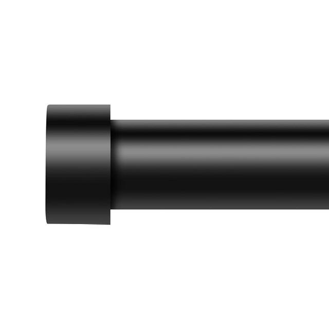 VOIIY Curtain Rods for Windows 66 to 120 Inch(5.5-10 Feet),Black 1'' Diameter Drapery Rods with End Cap Style Design,Modern Adjustable Heavy Duty Curtain Rod,Size:36''-120''