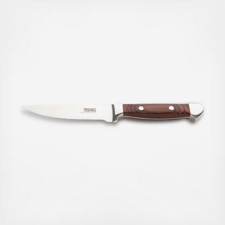 Viking Steakhouse Pakka Wood 6-Piece Steak Knife Set with Gift