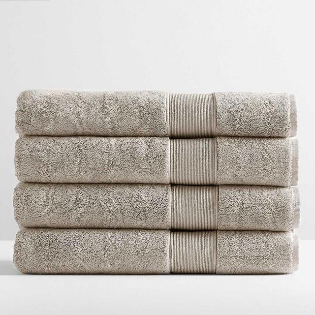 Taupe PB Classic Organic Bath Towels, Set of 4