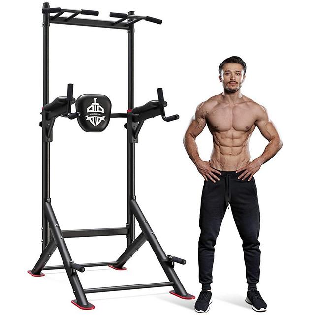 Sportsroyals Power Tower Pull Up Dip Station Adjustable Multi-Function Home Gym Strength Training Fitness Equipment Newer Version