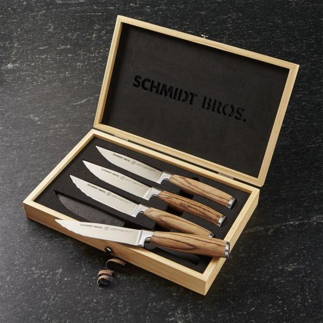 Schmidt Brothers ® Zebra Wood Steak Knives Set of Four