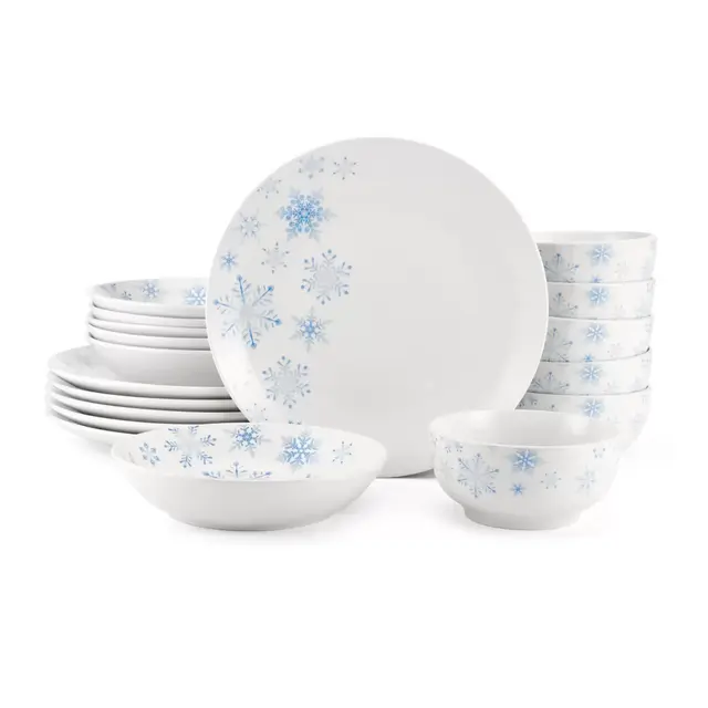 Studio Nova Winter Snowflakes 18-Piece Dinnerware Set in White