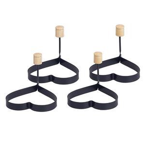 HIC Harold Import Co - HIC Non-Stick Fried and Poached Egg and Pancake Cooking Rings, Heart Shaped, Nonstick, PFOA and BPA Free, 4.625-Inches x 4.25-Inches, Set of 4