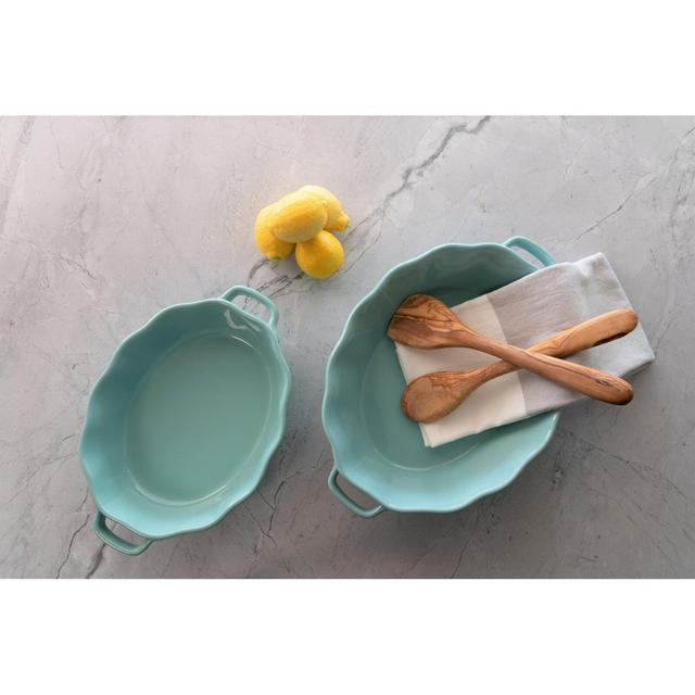 Galloway 2 Piece Ceramic Oval Ruffle Bakeware Set