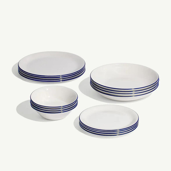 Plateware Sets- Essentials with Navy Rim