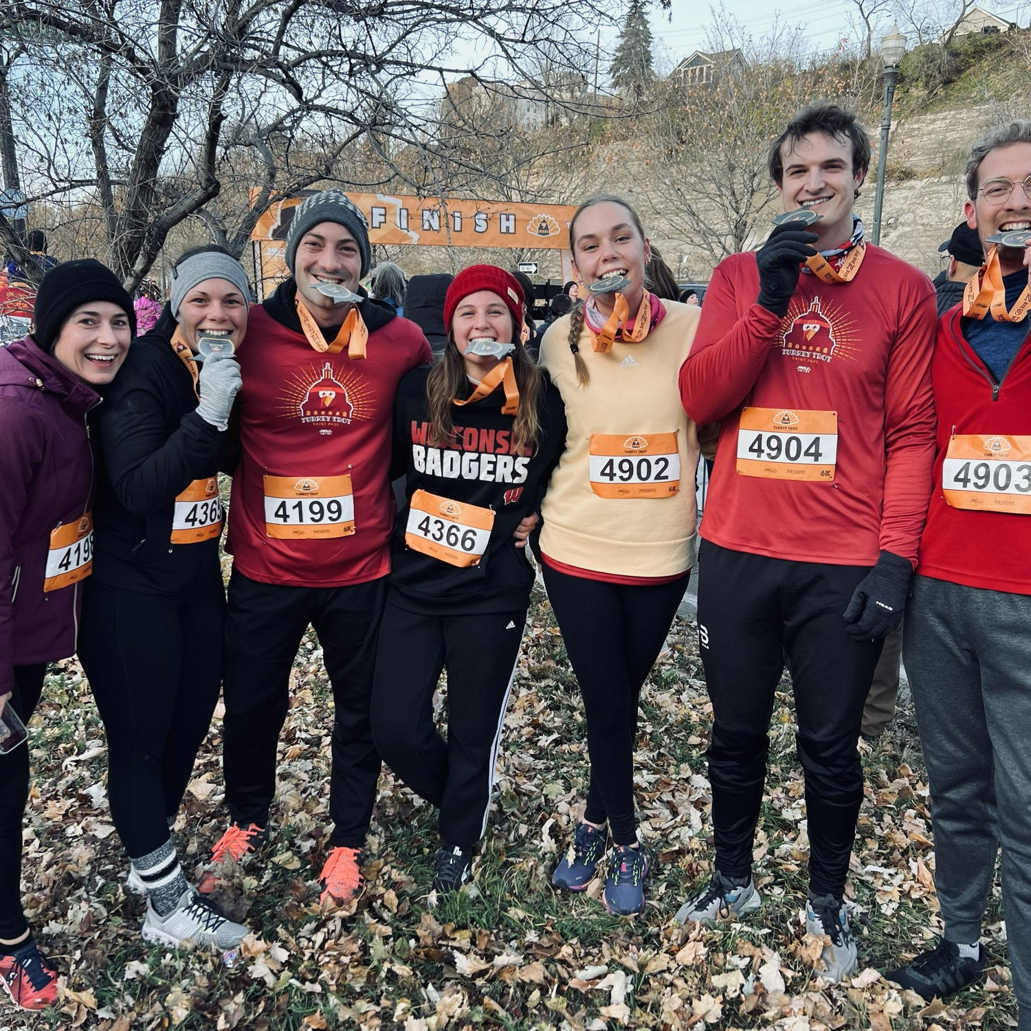 Turkey Trot in St. Paul, MN. 75 minutes prior to making our first pumpkin pie together.
