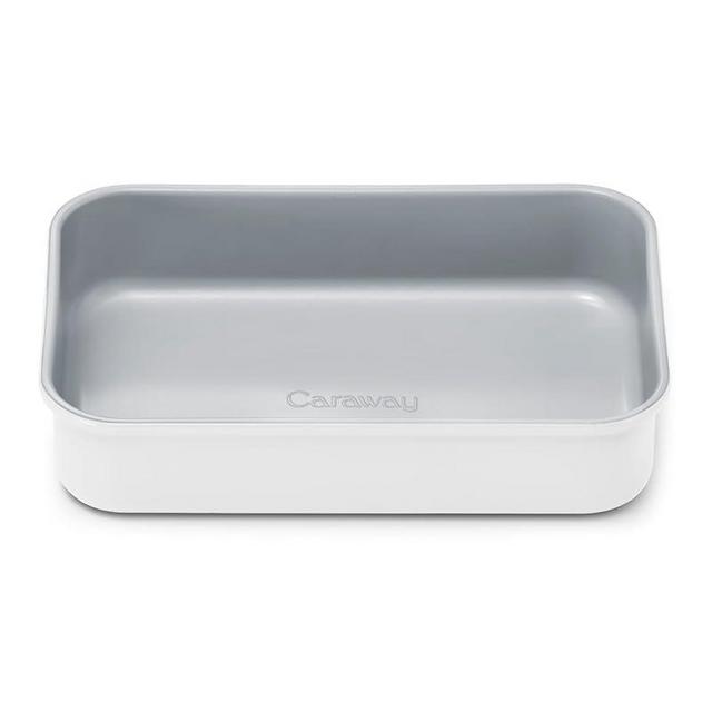 Caraway Nonstick 9” x 6.5” Small Rectangle Baking Pan – Non-Toxic, PTFE & PFOA Free – Aluminized Steel Core – Deep Ceramic Baking Pan for Casseroles, Lasagna & More - White