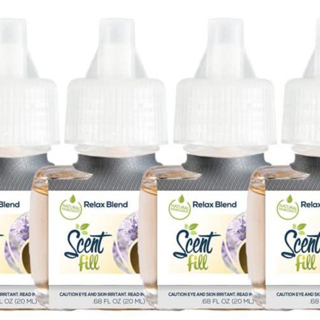 Scent Fill Relax Blend Plug in Air Freshener, 4 Scented Oil Refills