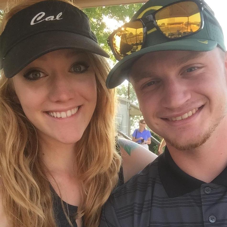 One of our favorites together! This was taken on a hot August 19th right before golfing with the Bombers!