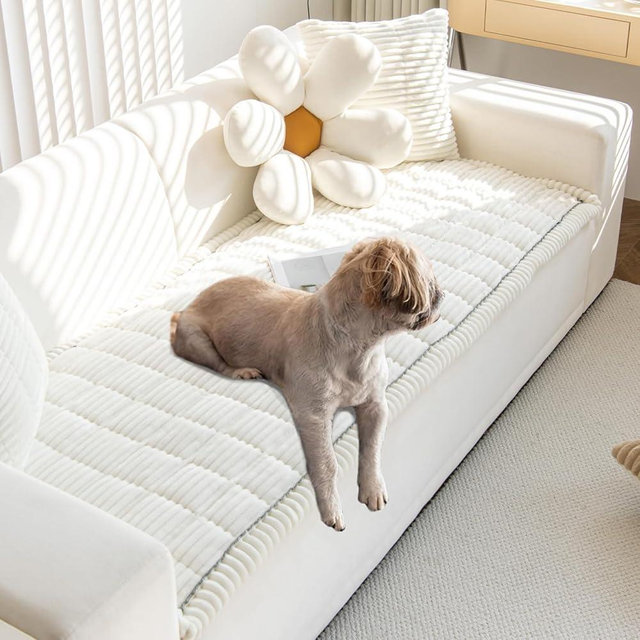 Gumfolk Non Slip Fuzzy Pet Couch Covers for Sofa, Washable Couch Cushion Covers for Large Dogs