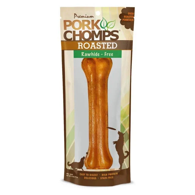Pork Chomps Roasted Pressed Bone Chewy Treat Dog Treats - 4oz