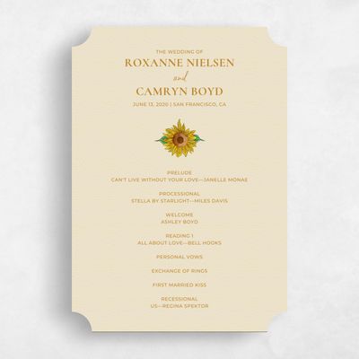 Beige Ticket Wedding Program - Bonnie