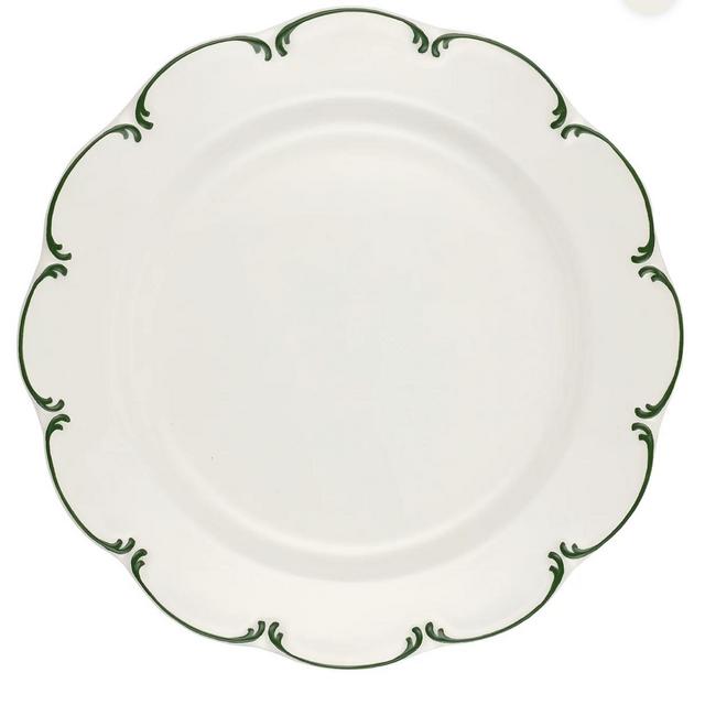 Set of 4 Olivia Scalloped Crockery, Green Filet