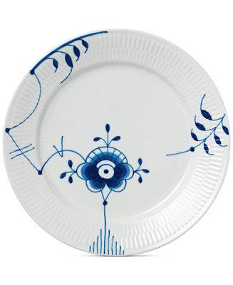 Six Dinner Plates - Blue Fluted #6 Royal Copenhagen