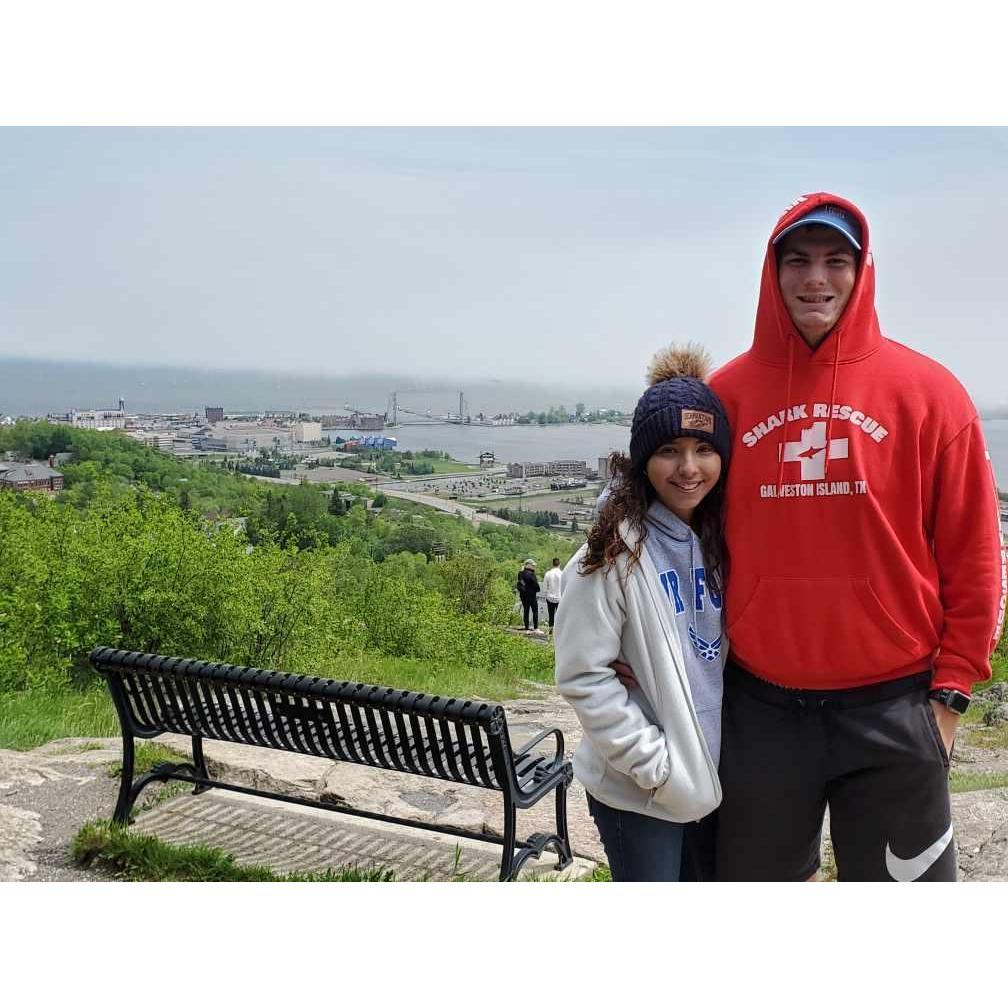 Minnesota Trip. Summer 2020, Taken at a lighthouse in Duluth Minnesota. Wearing sweatshirts in June!