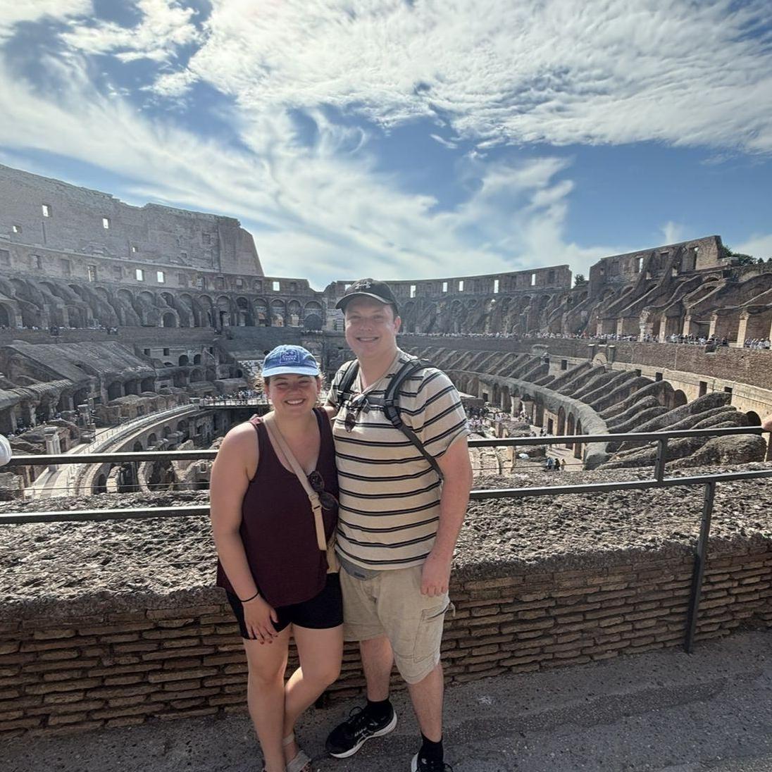 Doing as the Romans do at the Colosseum.