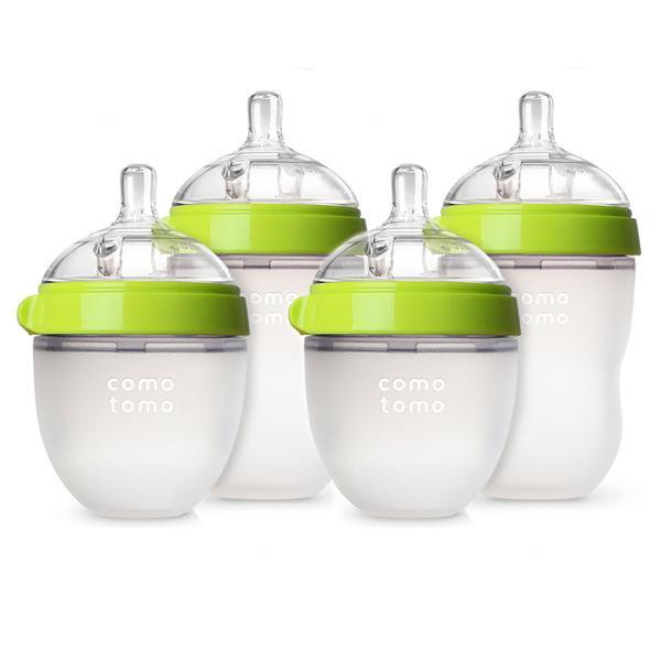 Comotomo Bottles - Natural Feel Bundle - Green, 5 oz. & 8 oz., 4 ct.