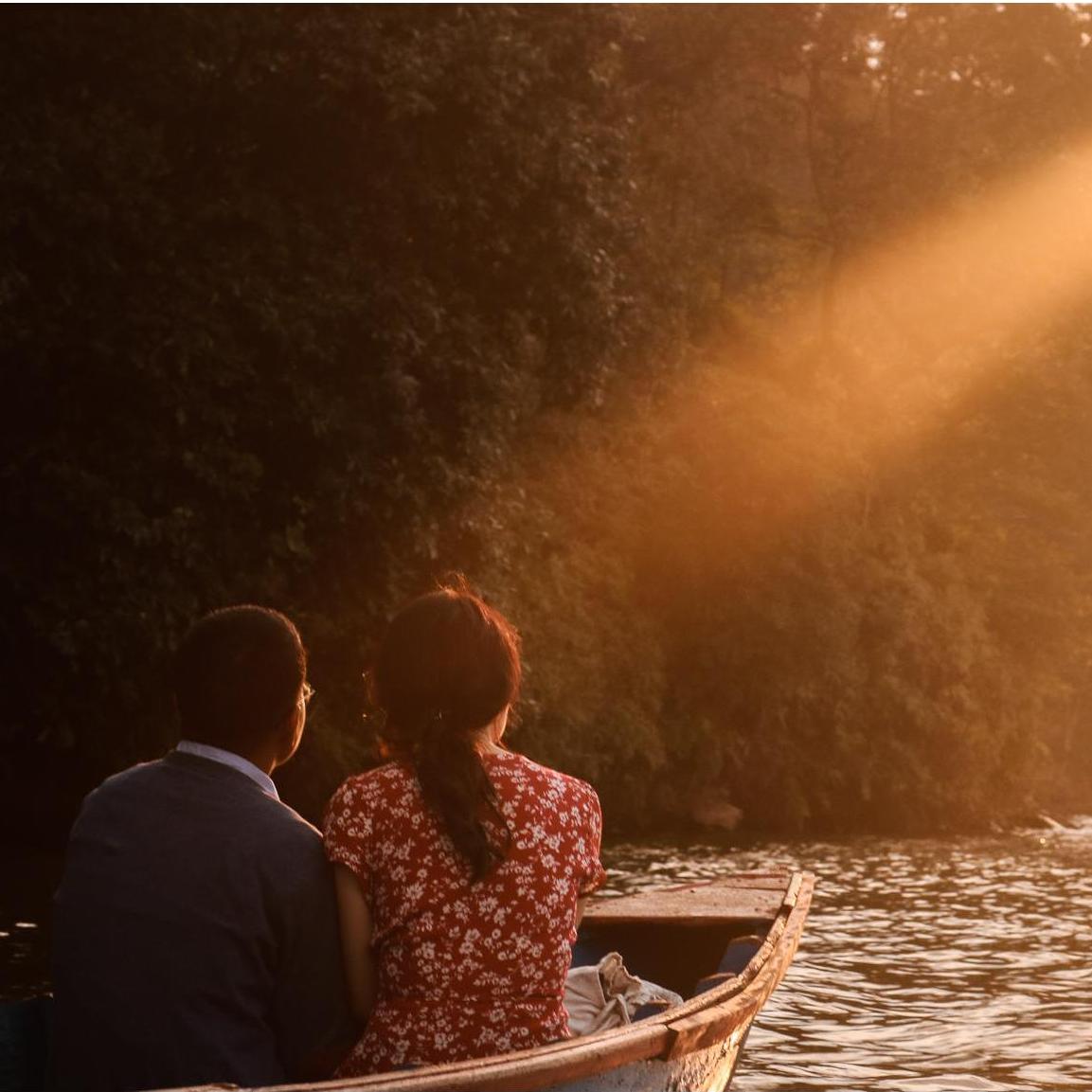 After she said 'yes' the sun shone like this...