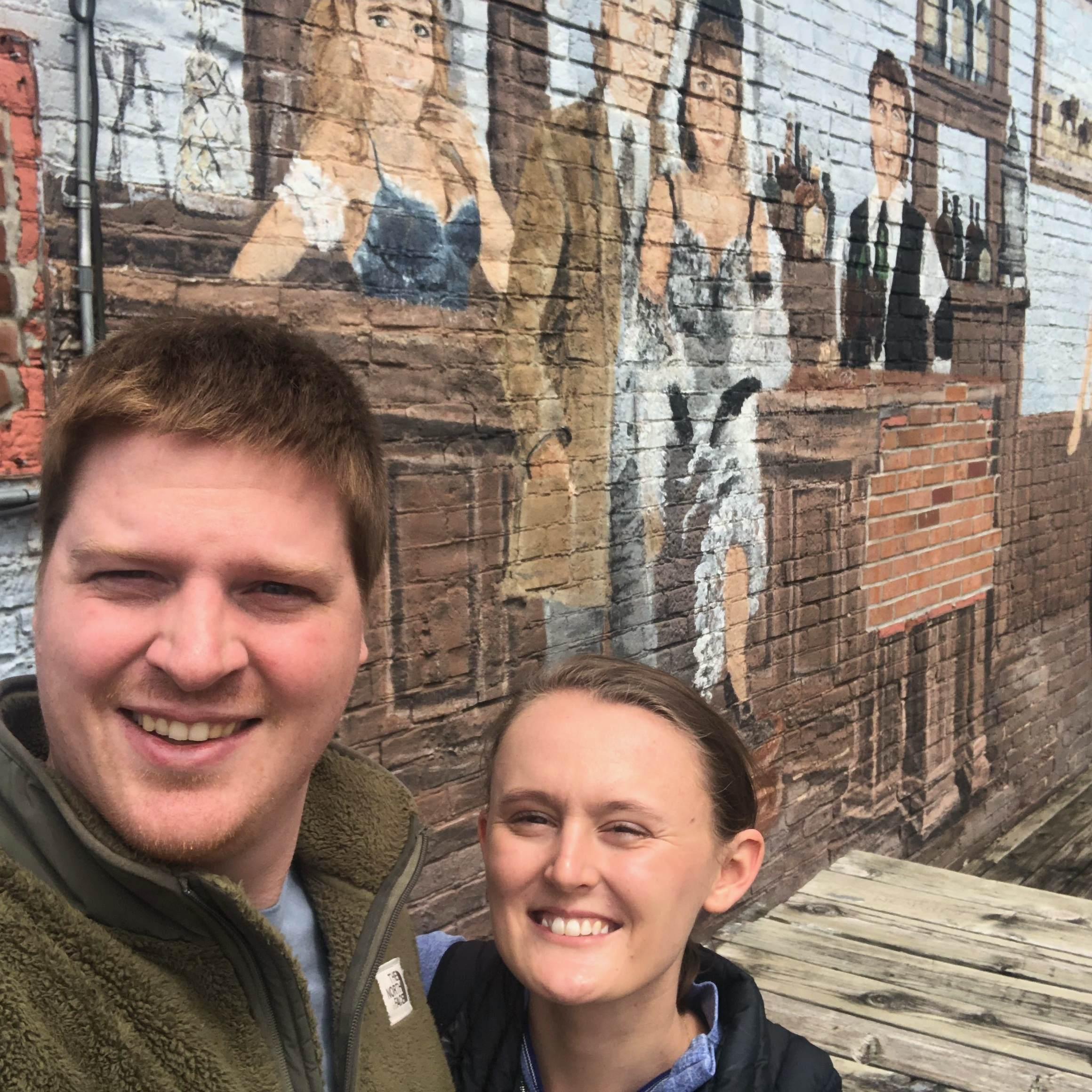 Kurtis and I with Jenny, Shelly, John, and Johnny (on the wall).