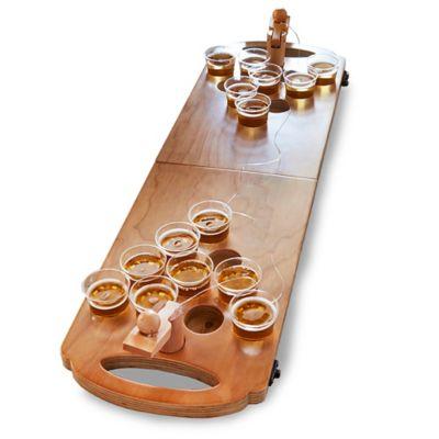 Polished Wooden Mini Beer Pong Set
