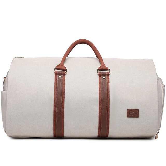 Convertible Garment Bags for Travel,Carry On Garment Bag for Women Large Duffle Bag with Shoe Pouch-2 in 1 Hanging Suitcase Suit Bag for Women Travel Duffle Bags Garment Bag Gifts Beige