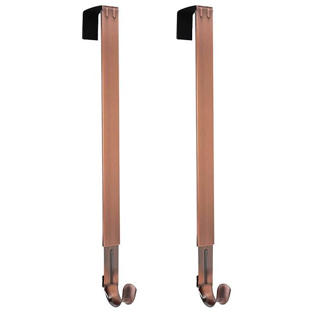 Haute Decor Adapt Adjustable Length Wreath Hanger - 2PACK- Holds up to 20 lbs (Brushed Copper)
