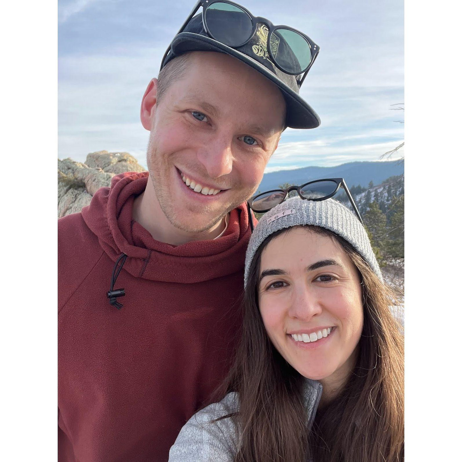 Our first picture together! On a hike at Roxborough State Park :)