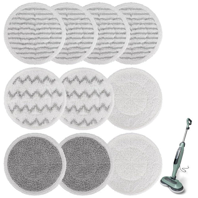 S7000 Replacement Steam Mop Pads: 10 Pack Spin Mop Refills Fit for Shark S7001TGT S7000C S7201 S7001 S7000AMZ S8201 S8000 S8001 Steam and Scrub Mop - All-in-One Floor Steamer Spin Mop Replacement Pad