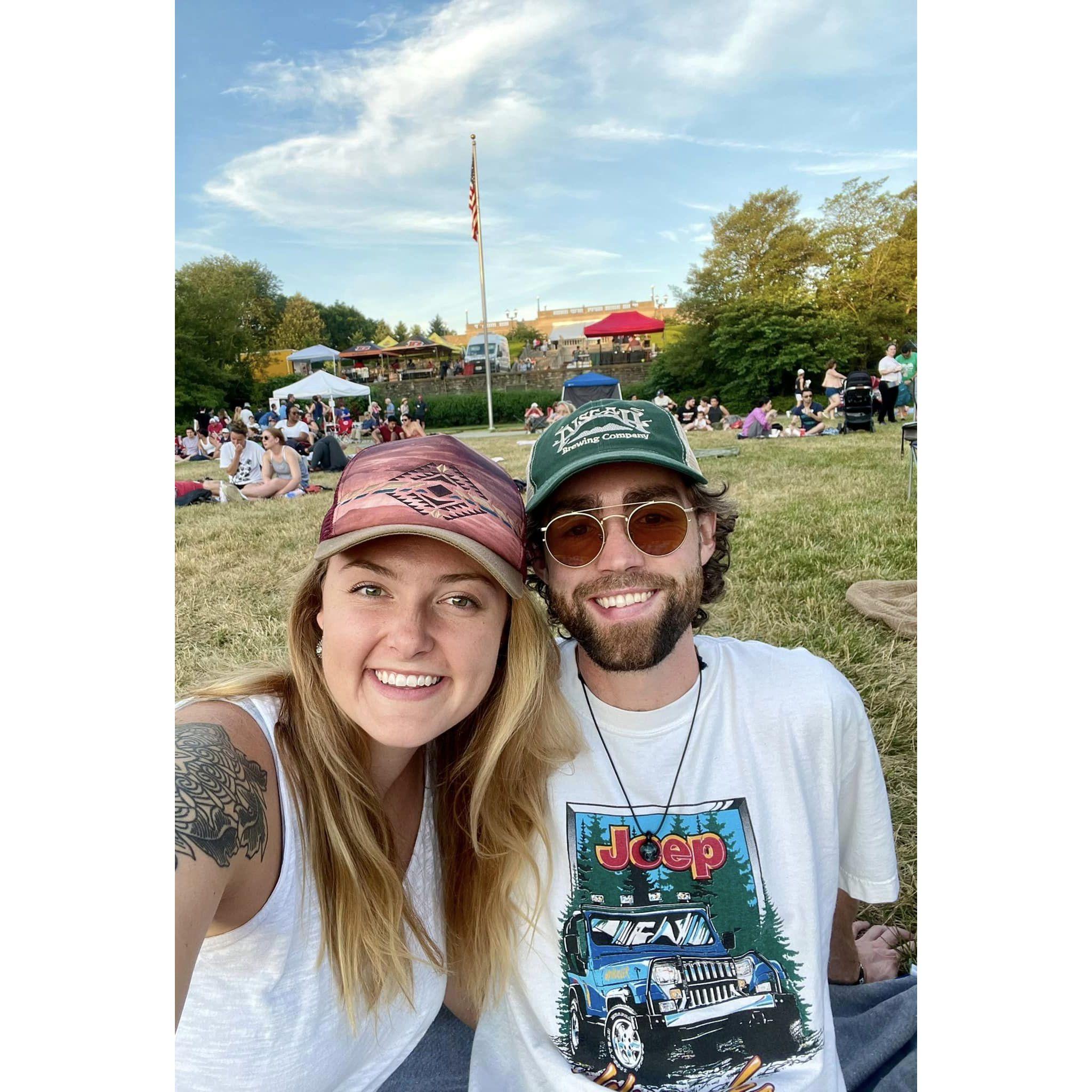 Enjoying 4th of July at Ault Park in Cincinnati