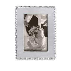 Beaded 4x6 Engravable Frame: Frame Orientation Vertical, Bottom Text "June 20, 2026" in "Mariposa Script" font