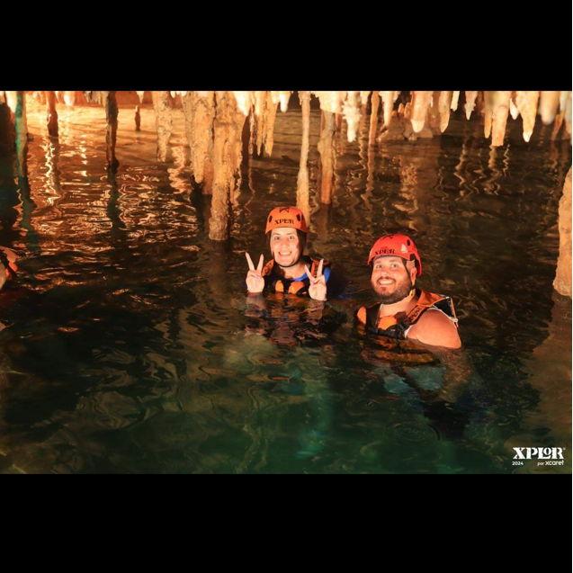 The day after we got engaged - exploring caves in Mexico