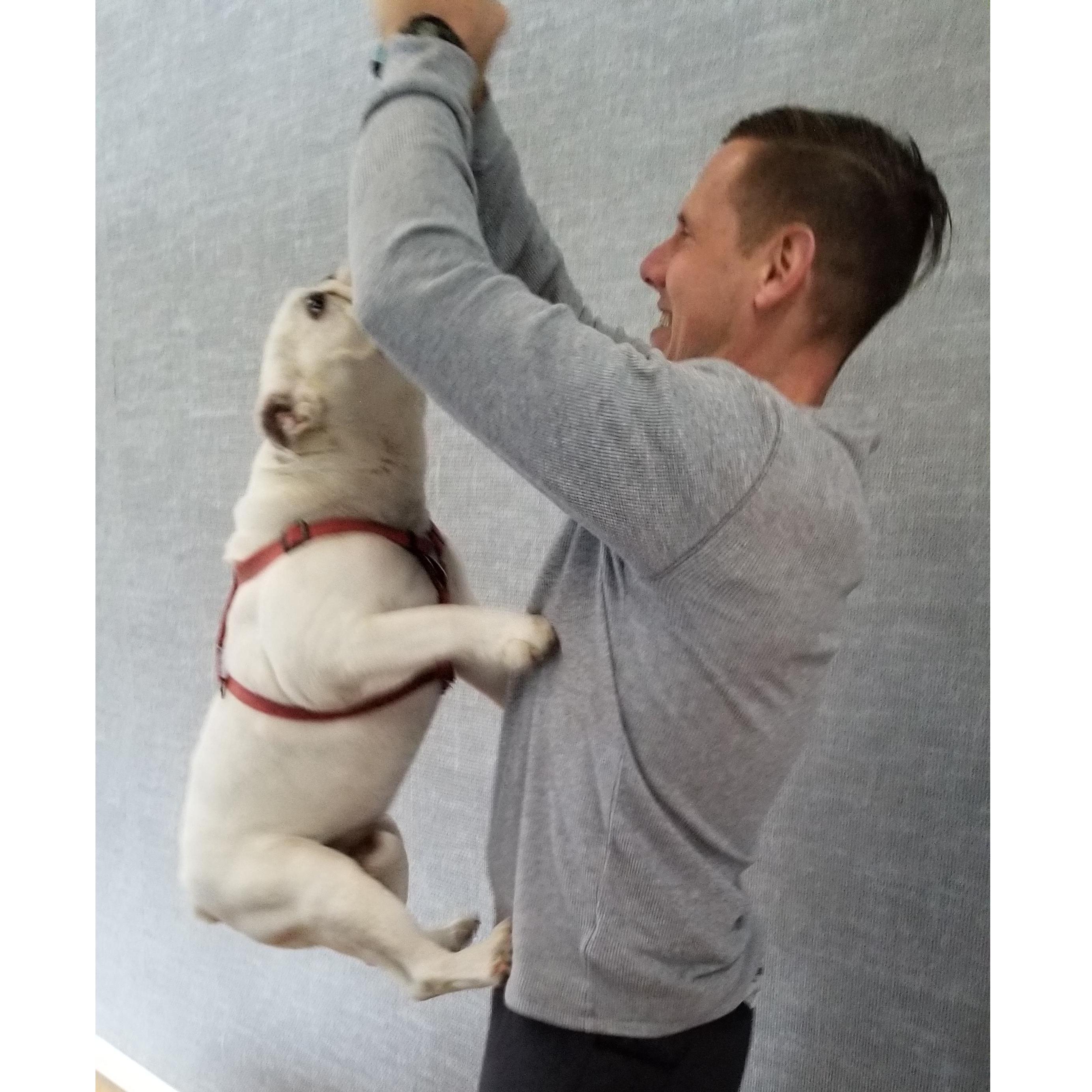 Homer, stubborn as a bulldog... ;) He will not let go!!!