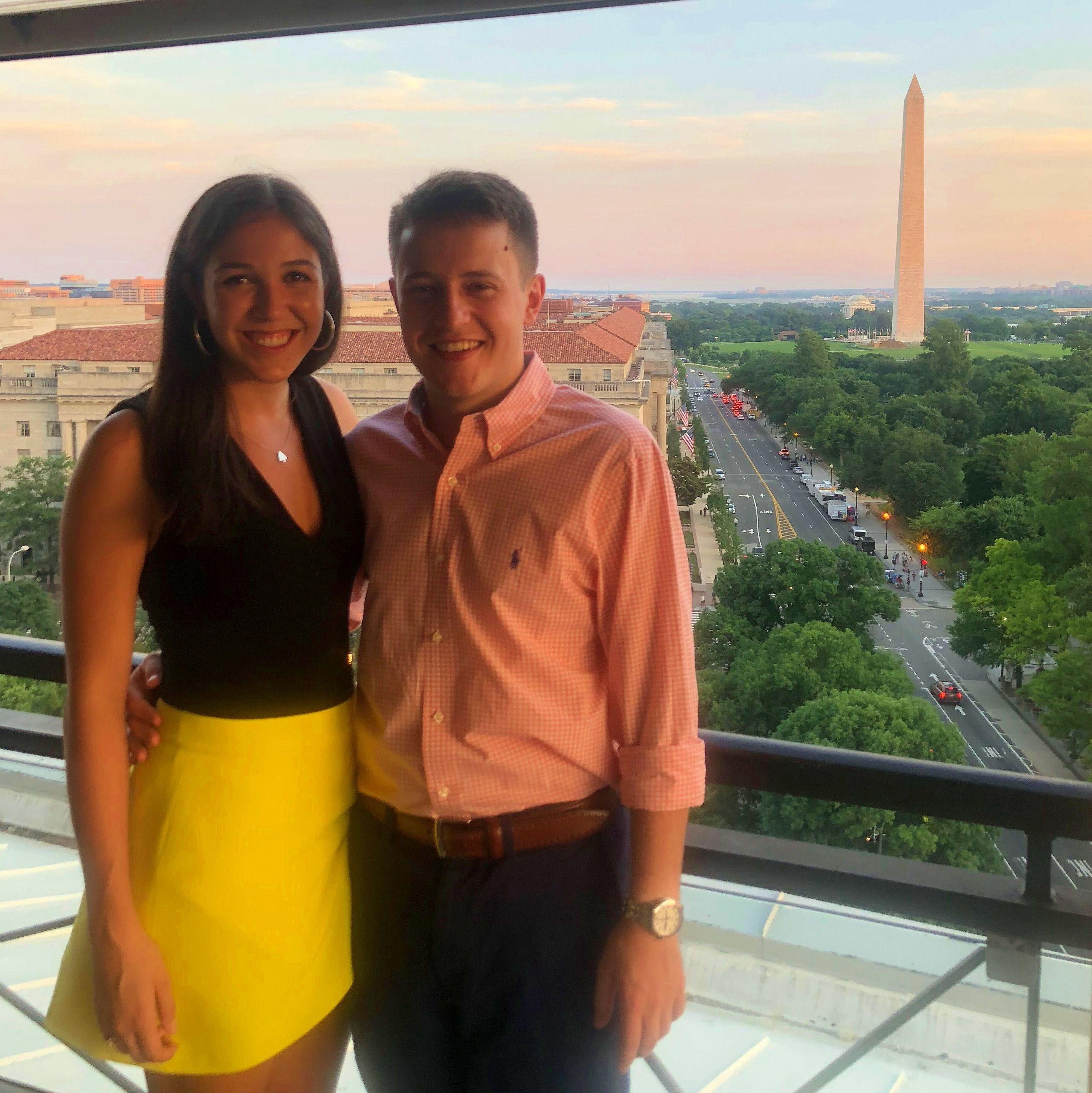 Annalise and John both spent the summer after junior year in DC. Annalise got her job offer at the end of this summer, so they knew they were looking at long distance post-graduation.