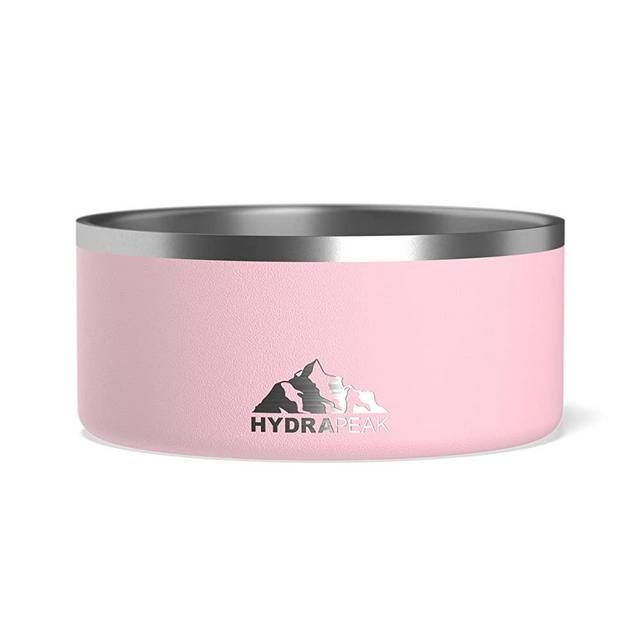 Hydrapeak Dog Bowl - Non Slip Stainless Steel Dog Bowls for Water or Food (8 Cup, Pink)