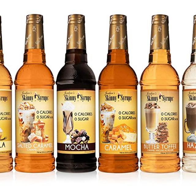 Jordan’s Skinny Syrups | Classic Syrup Sampler| Healthy Flavors with 0 Calories, 0 Sugar, 0 Carbs | 750ml/25.4oz Bottles - Pack of 6
