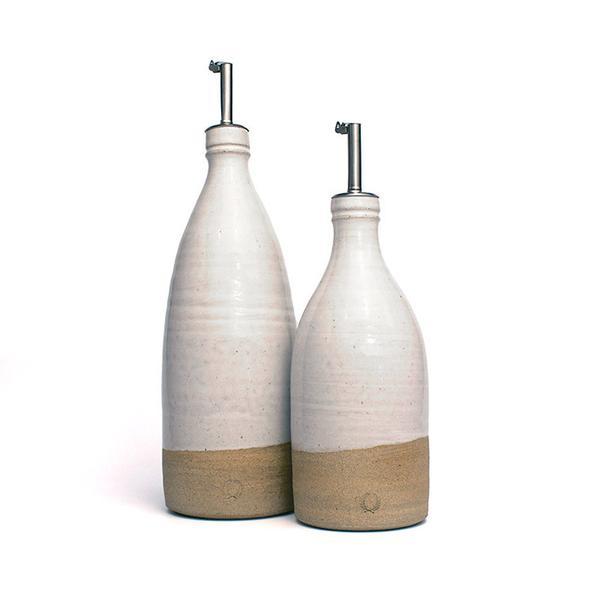 Farmhouse pottery olive oil bottle