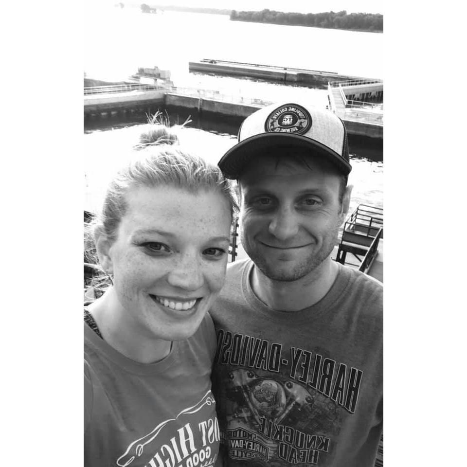 On the overlook bridge, after Nathan asked me to be his girlfriend, in Alma.