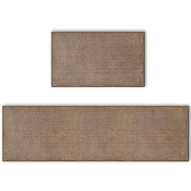 Artoid Mode Washable Kitchen Rugs and Mats Set of 2, Non-Skid Rubber Absorbent Kitchen Mats for Floor Front of Sink Hallway- 17x29 and 17x60 Inch
