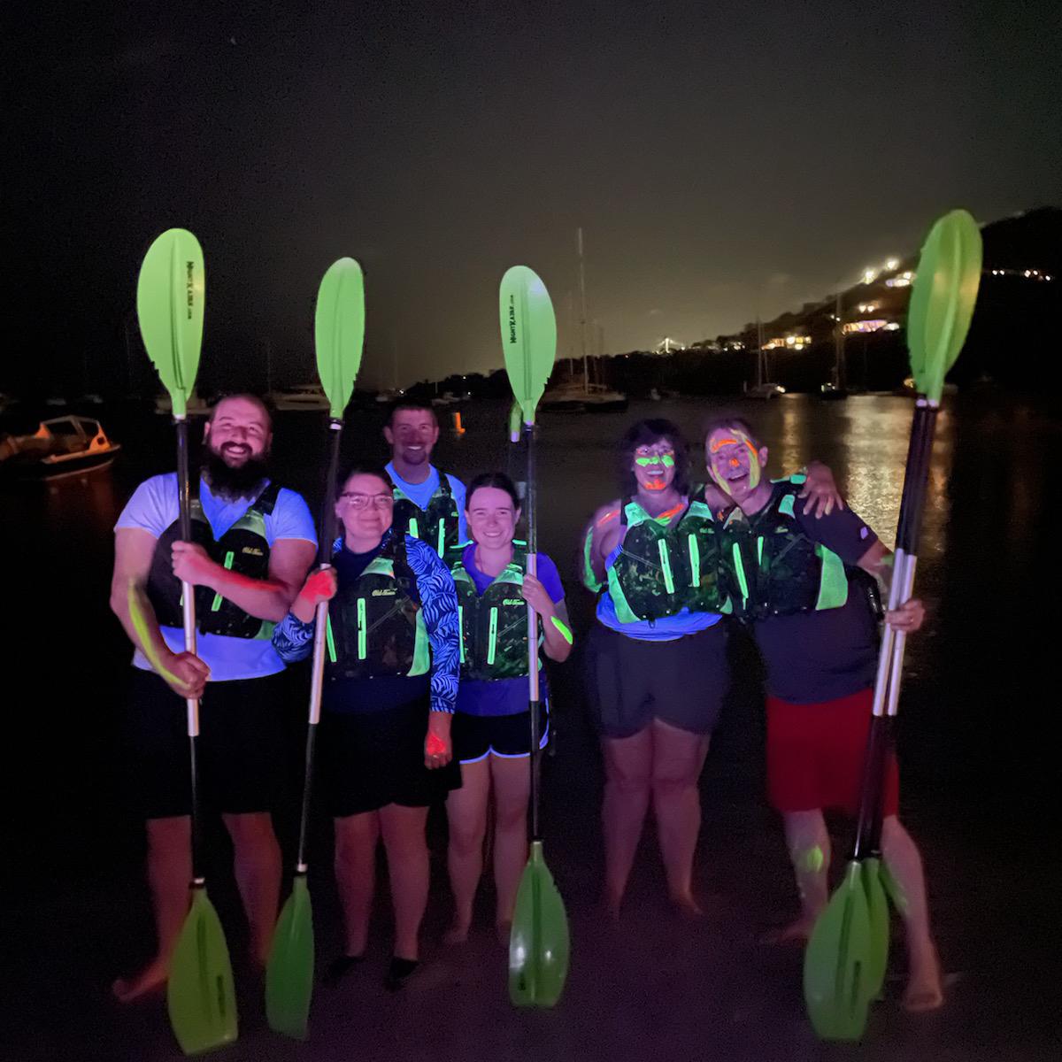 Going night kayaking with Chris’s family 🛶