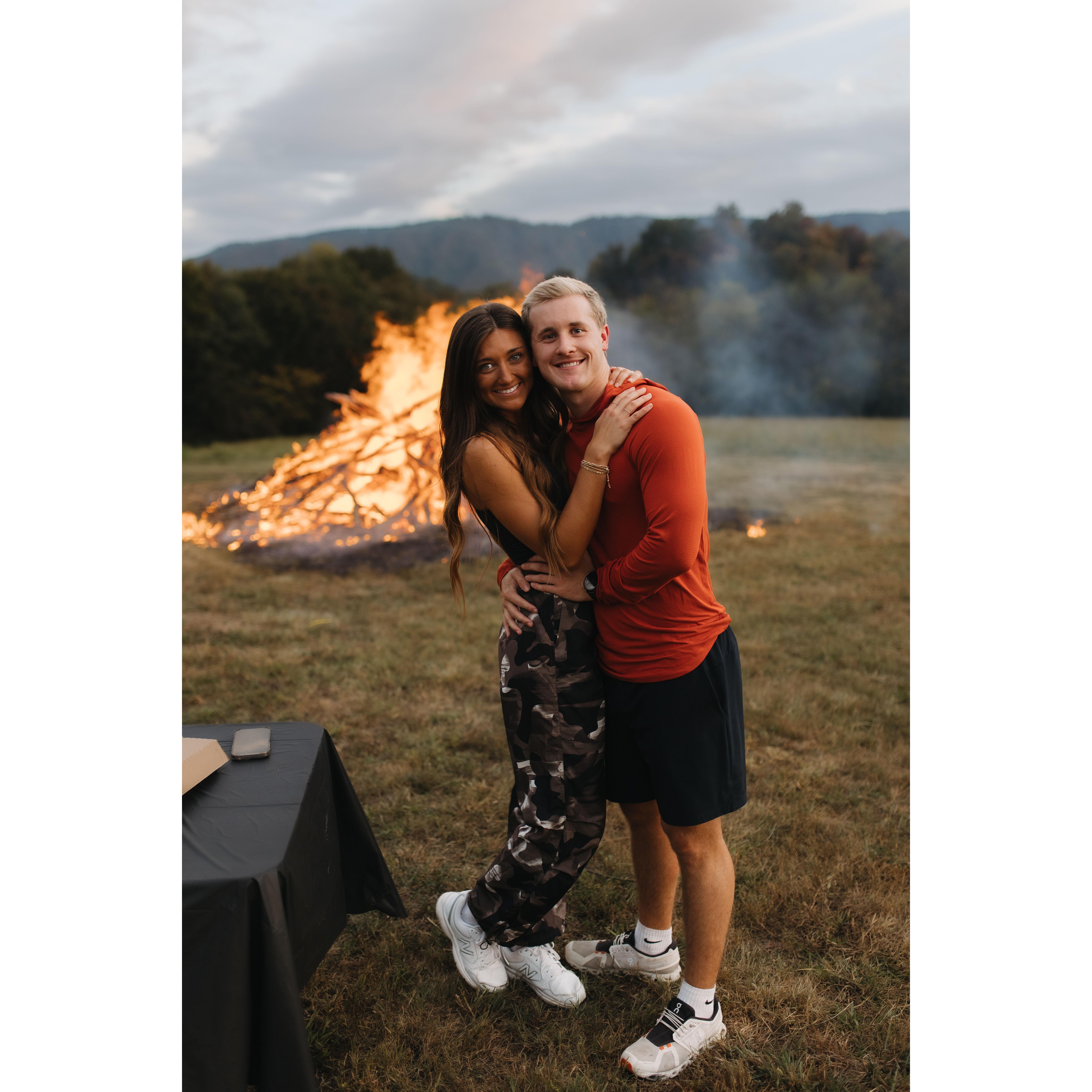 Hayden's surprise birthday bonfire.