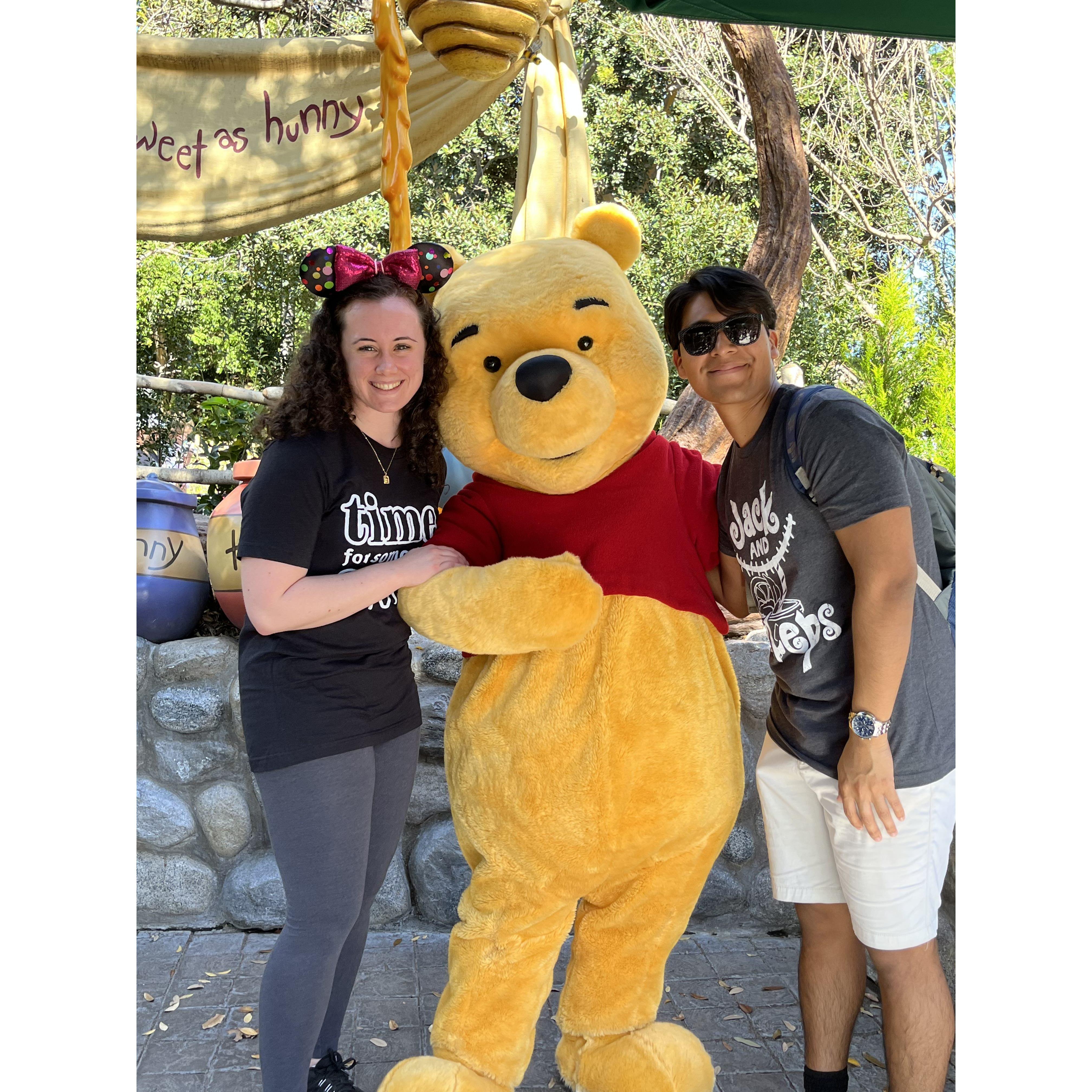 pictures with Pooh at Disneyland, February 2023