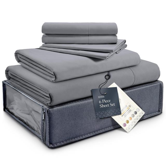 BELADOR Silky Soft King Sheet Set - Luxury 4 Piece Bed Sheets for King Size Bed, Secure-Fit Deep Pocket Sheets with Elastic, Breathable Hotel Sheets and Pillowcase Set, Wrinkle Free Oeko-Tex Sheets