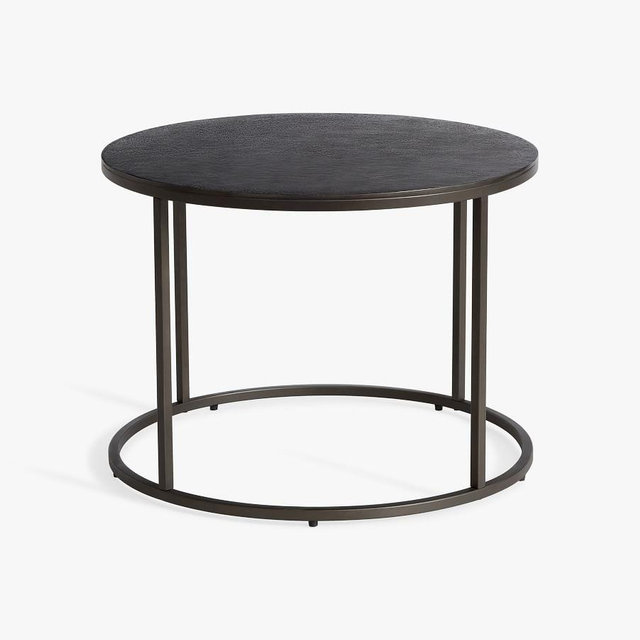 Duke Round Metal Nesting Coffee Tables, Bronze, Small