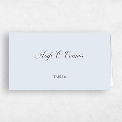 Blue Typography Wedding Place Card - Soave